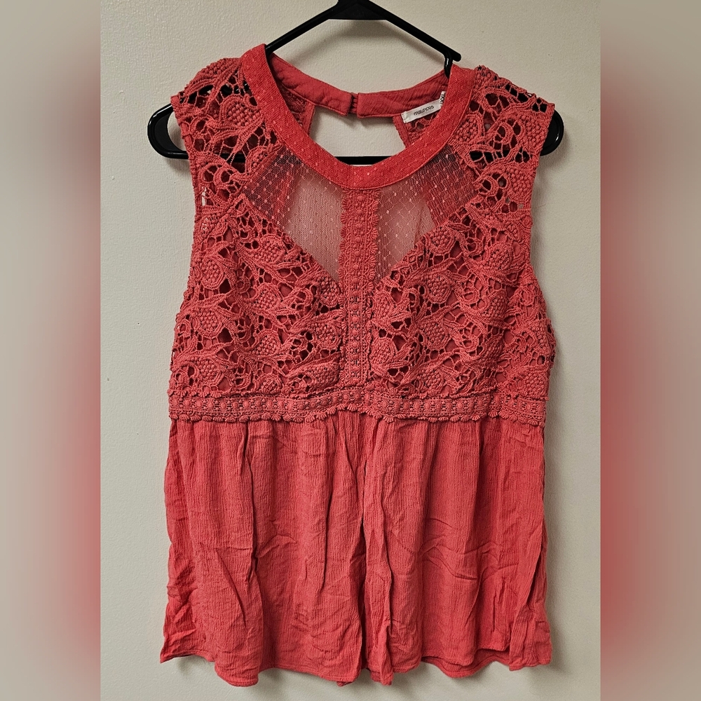 Maurices Coral Lace Detail Sleeveless Top